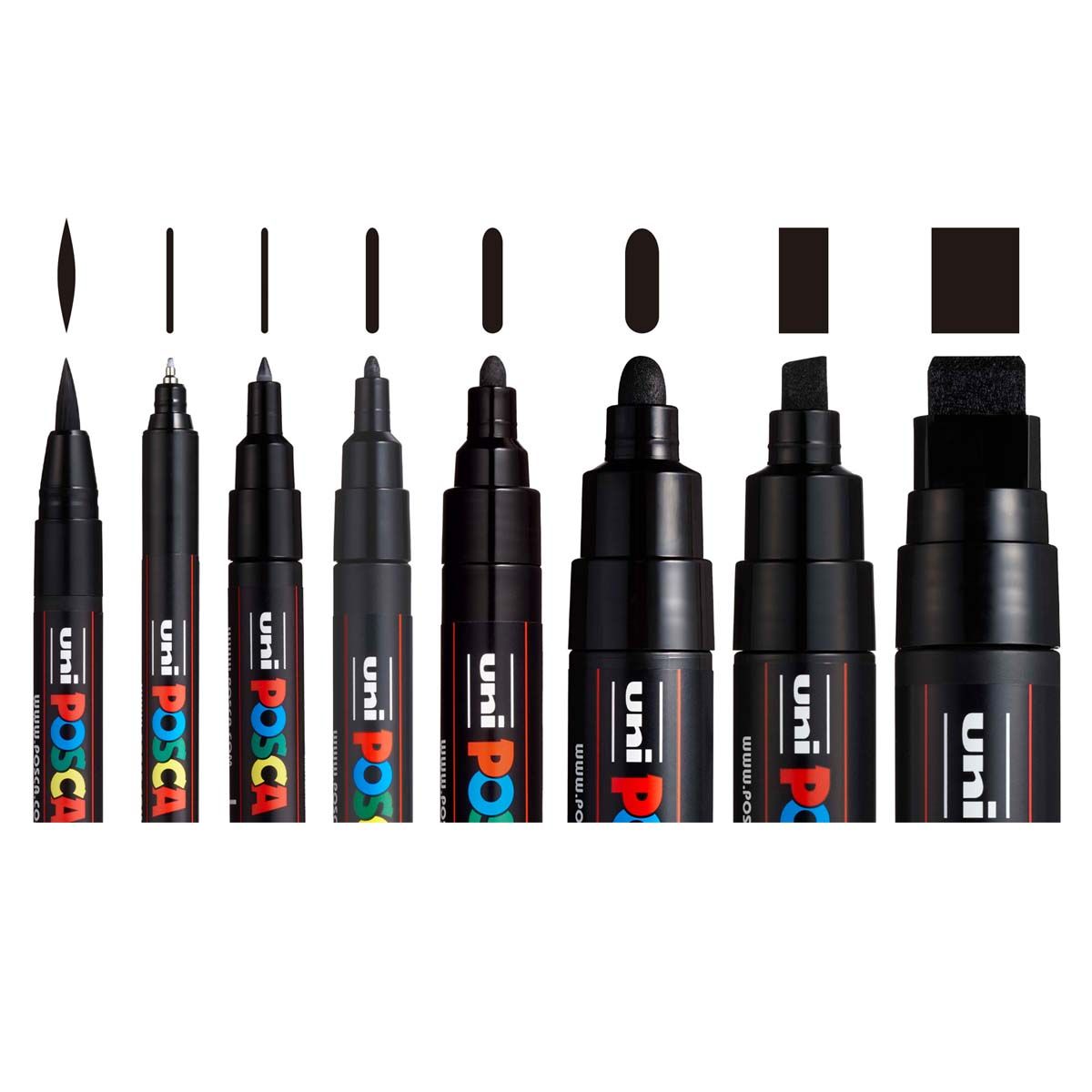 POSCA Paint Marker Sets - PC ALL SIZES SET/8 BLACK
