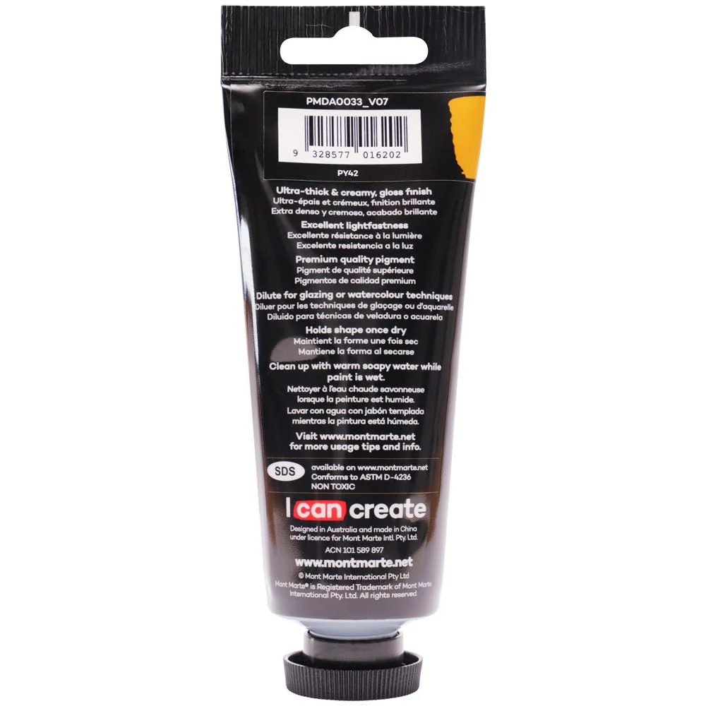 MONT MARTE DIMENSIONS ACRYLICS 75ML  - Yellow Ochre