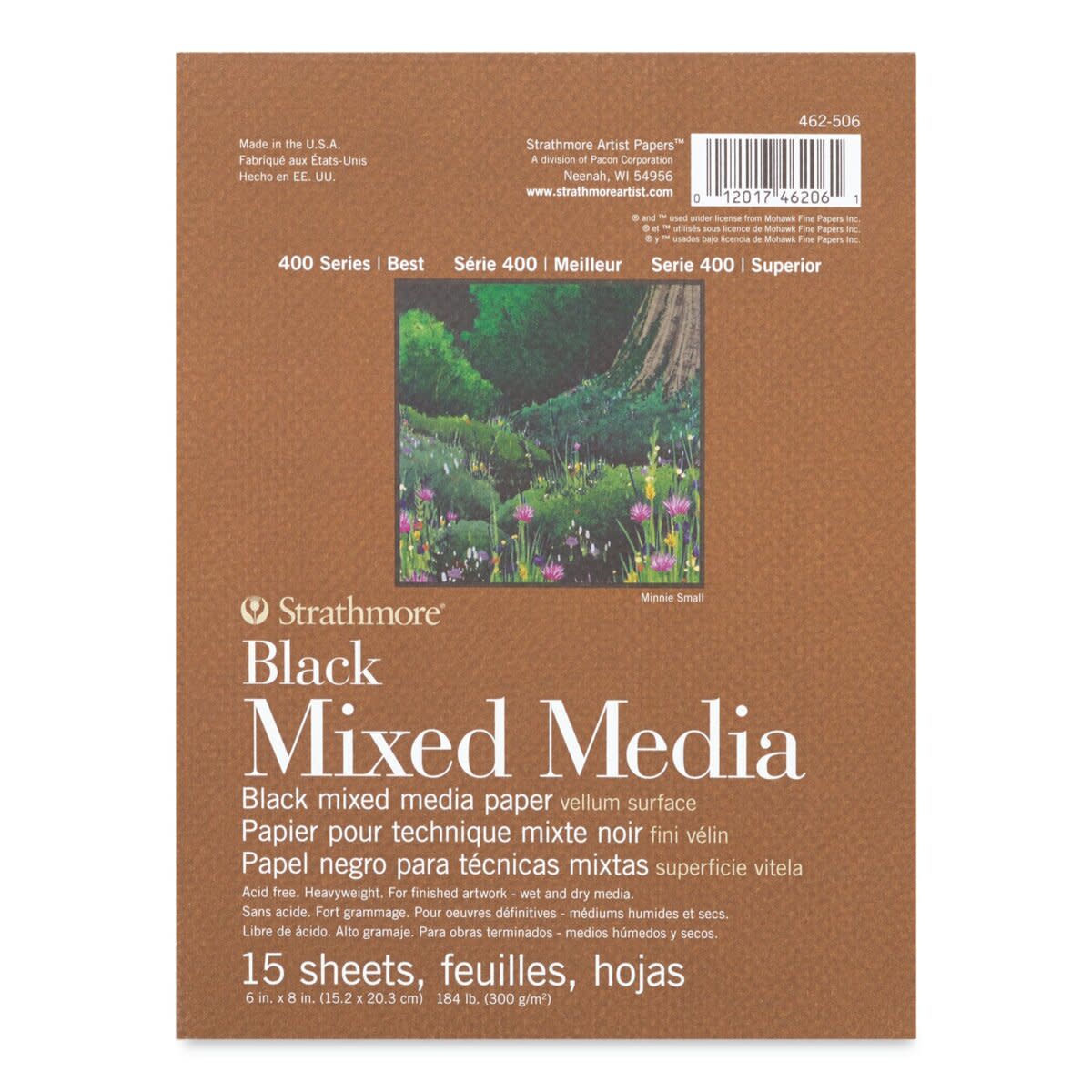 STRATHMORE 400 Series Black Mixed Media Pad - 6" x 8", 15 Sheets
