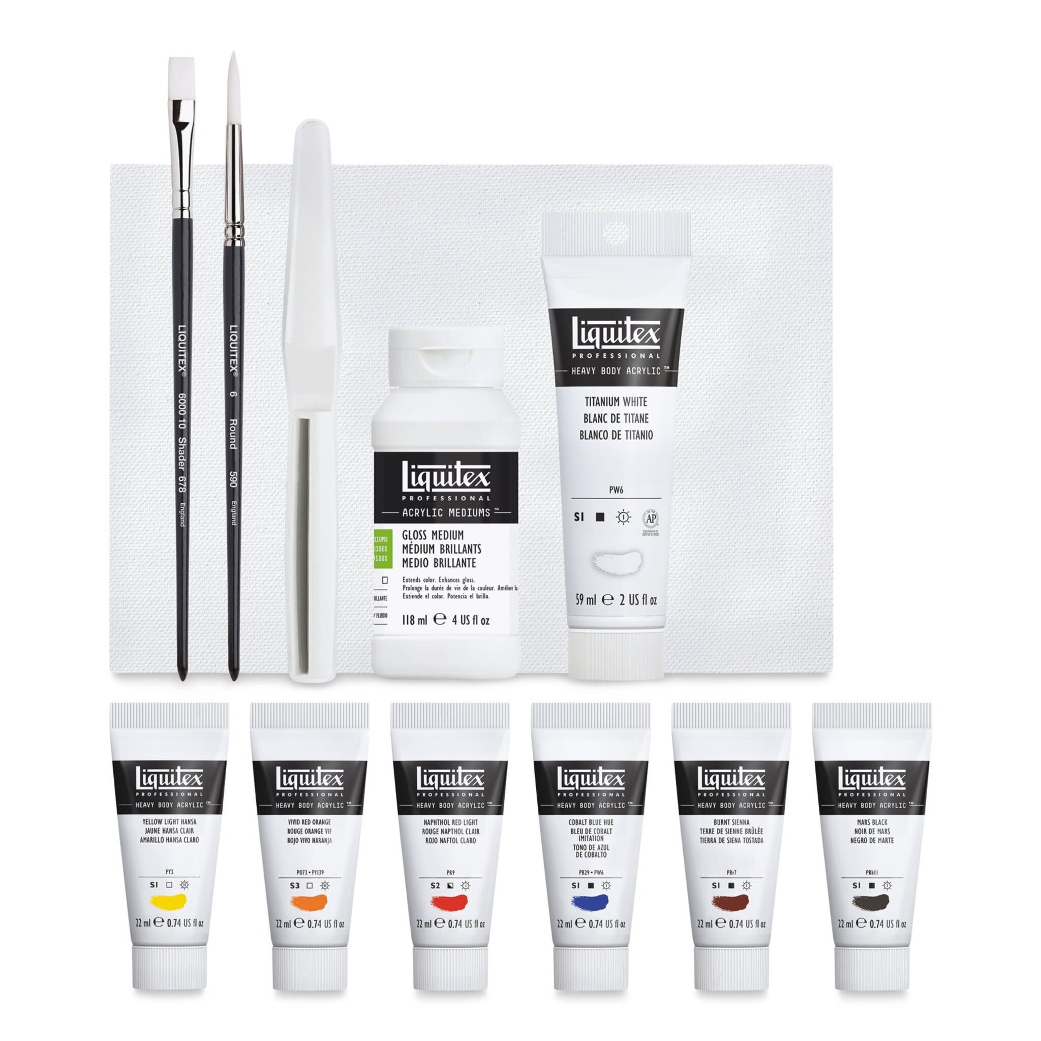 LIQUITEX Professional Heavy Body Acrylics - Set of 12, Pro Starter Set, 22 ml