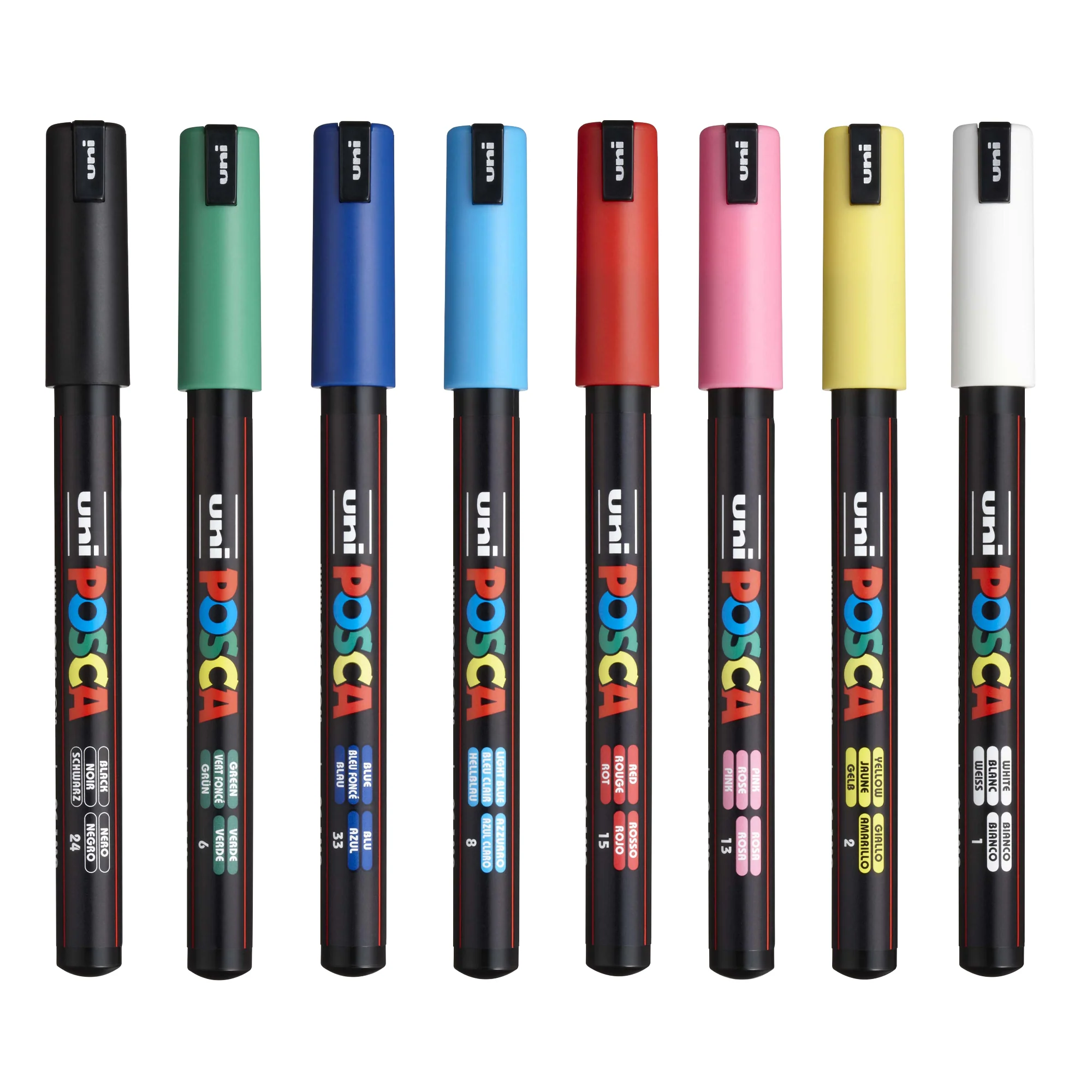 POSCA Paint Marker Sets, 8-Color PC-1MR Extra-Fine Basic Set