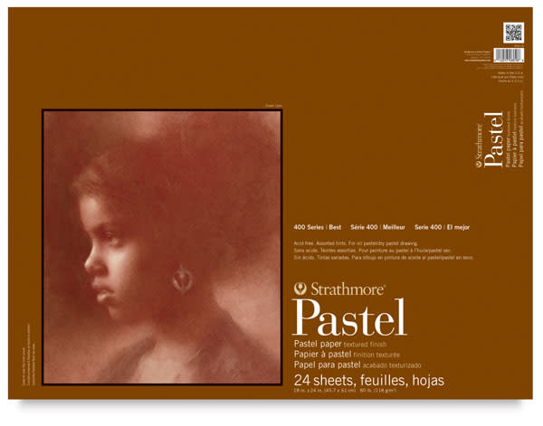 STRATHMORE 400 Series Pastel Paper Pad - 18" x 24", Assorted Colors, 24 Sheets
