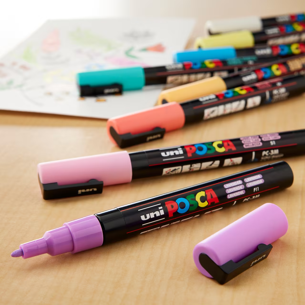 POSCA Paint Marker Sets, 8-Color PC-3M Fine Soft Colours Set