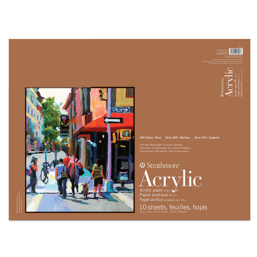 STRATHMORE 400 Series Acrylic Pad - 18" x 24", 10 Sheets