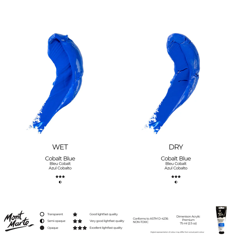 MONT MARTE DIMENSIONS ACRYLICS 75ML  - Cobalt Blue