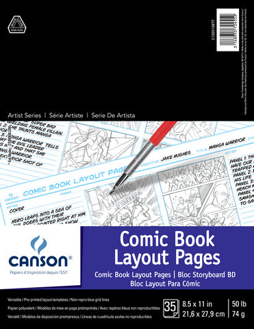 CANSON COMIC BOOK LAYOUT PAGES 8.5 x 11" / Pad - 35 sheets 50lb/74gsm