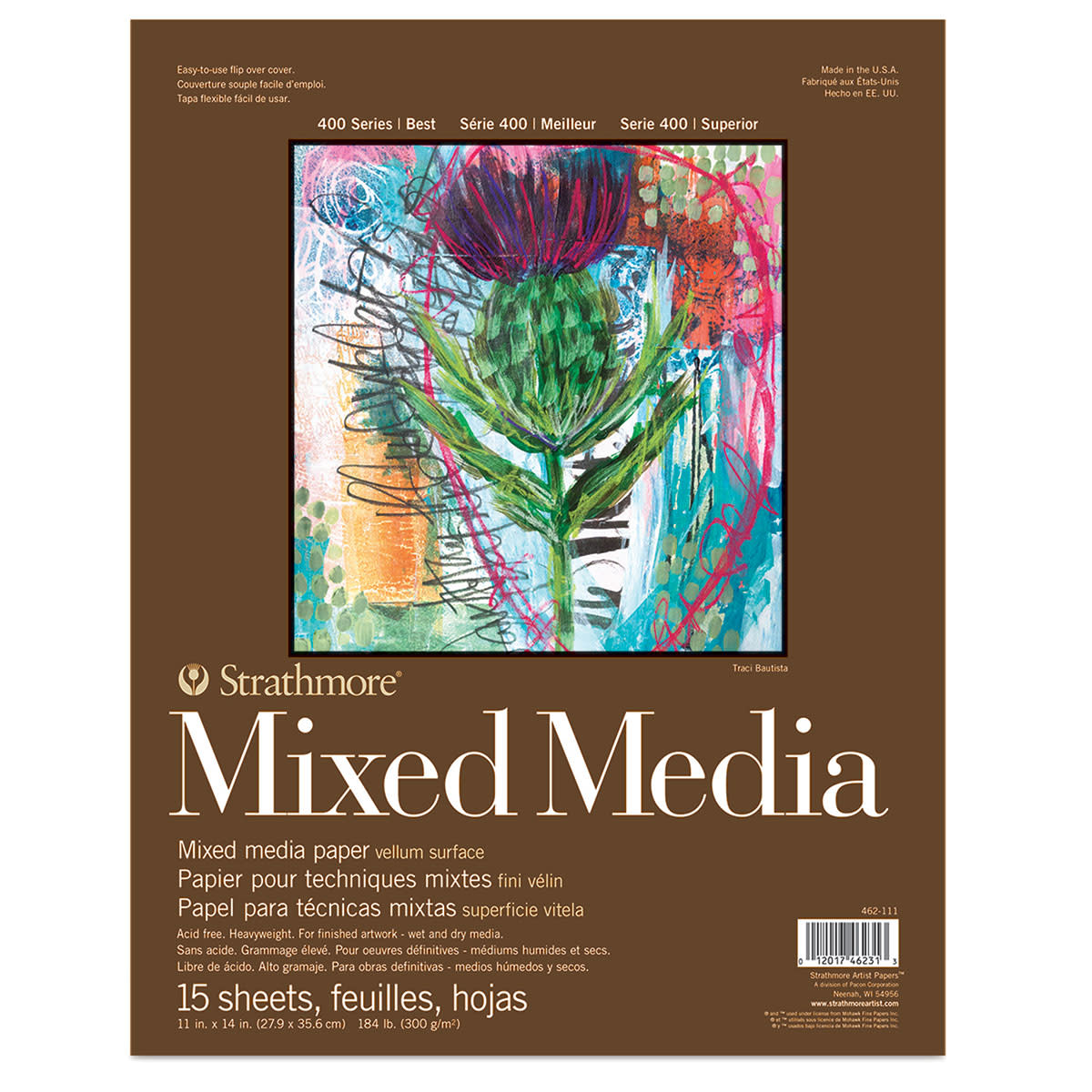 STRATHMORE 400 Series Mixed Media Pad - 11" x 14", 15 Sheets