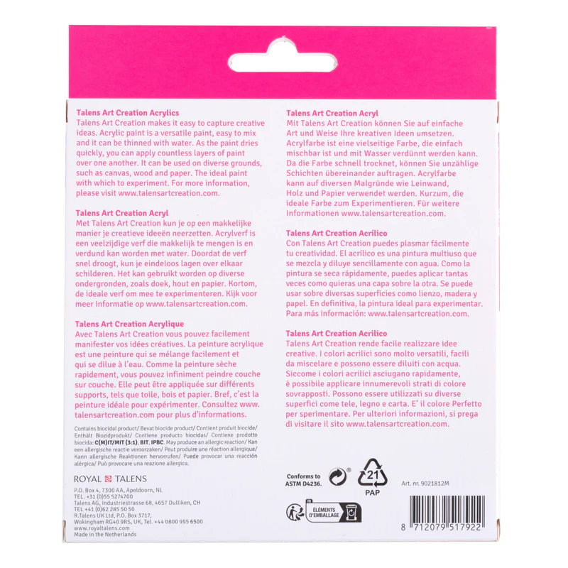 TALENS ART CREATIONS TAC ACRYL SET 12X12ML