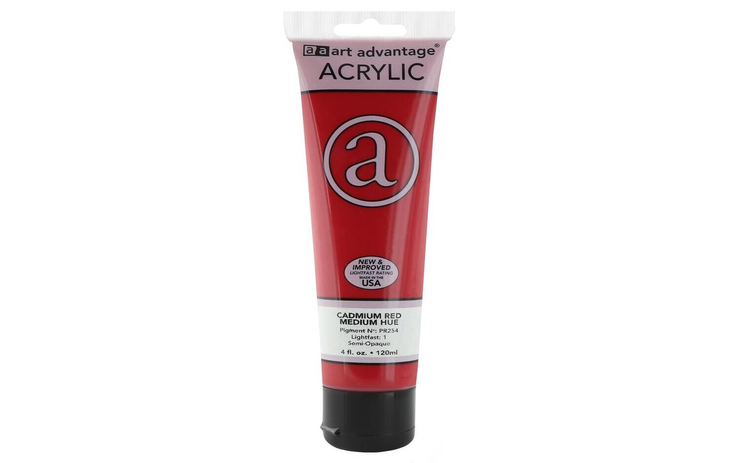 ART ADVANTAGE ACRYLIC PAINT 4oz Cadmium Red Medium