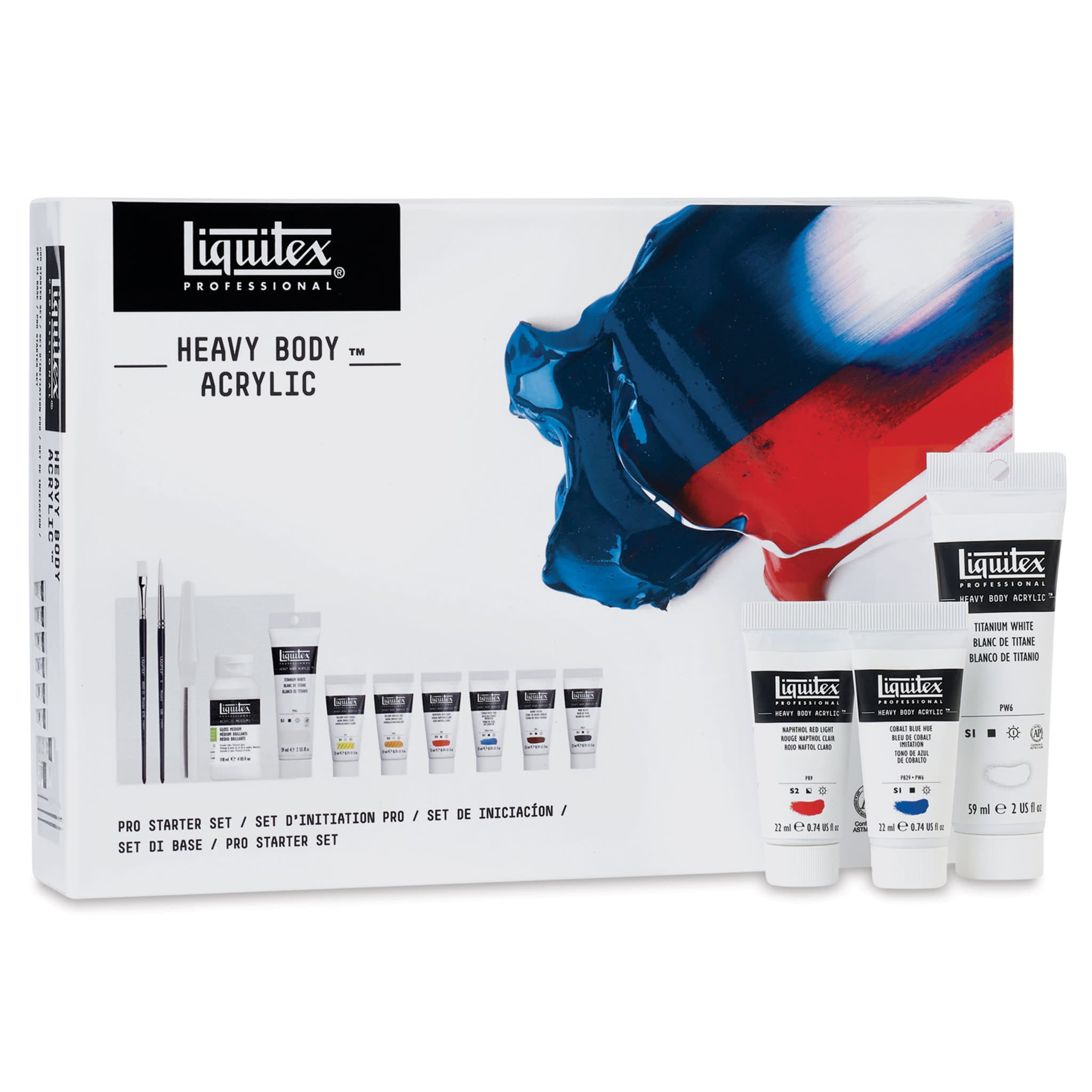 LIQUITEX Professional Heavy Body Acrylics - Set of 12, Pro Starter Set, 22 ml