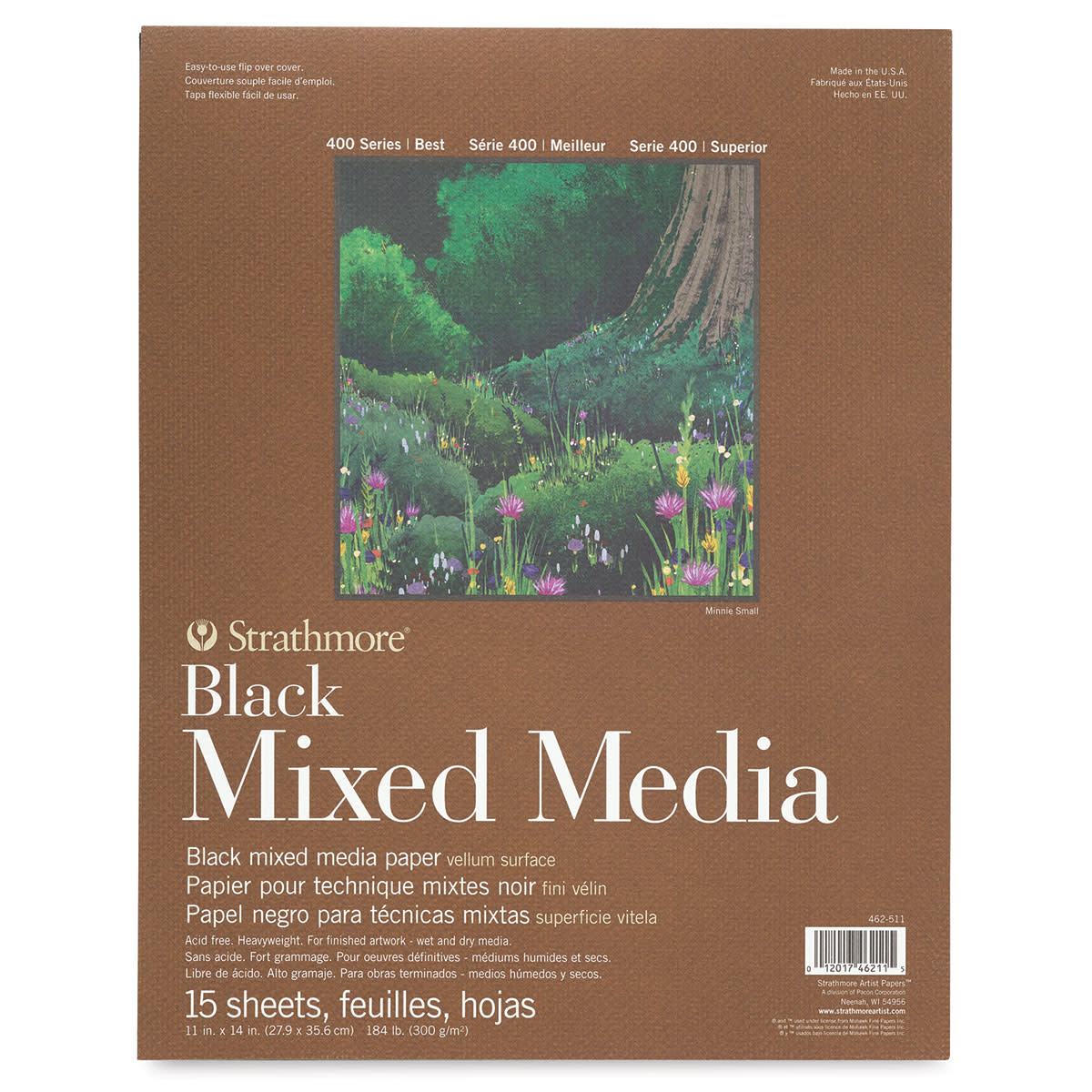 STRATHMORE 400 Series Black Mixed Media Pad - 11" x 14", 15 Sheets