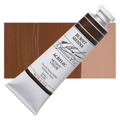 M GRAHAM BURNT SIENNA 60ML TUBE ACRYLIC