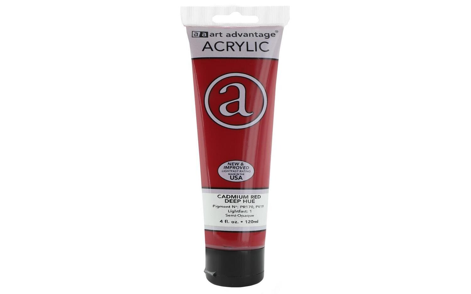 ART ADVANTAGE ACRYLIC PAINT 4oz Cadmium Red Deep Hue