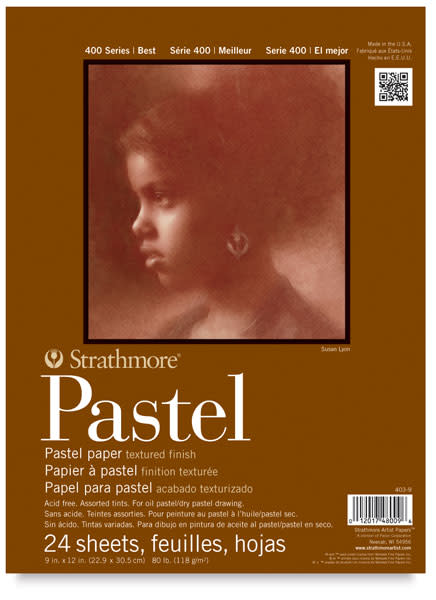 STRATHMORE 400 Series Pastel Paper Pad - 9" x 12", Assorted Colors, 24 Sheets