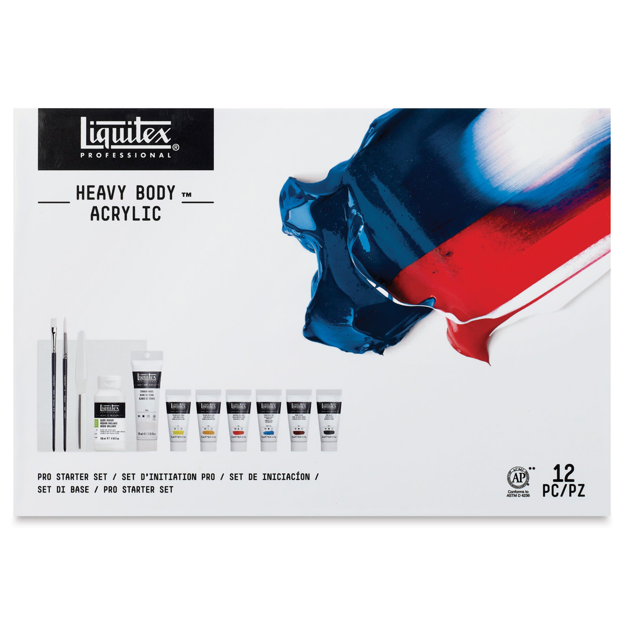 LIQUITEX Professional Heavy Body Acrylics - Set of 12, Pro Starter Set, 22 ml