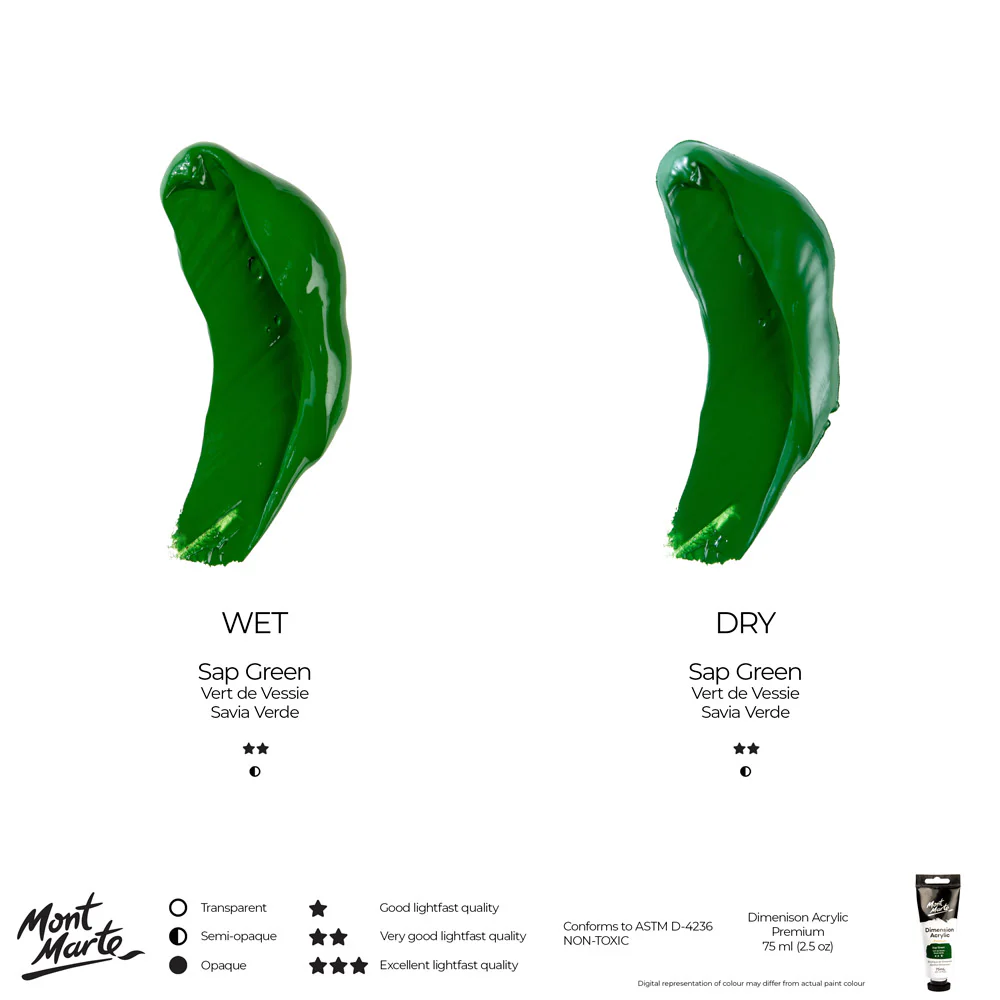 MONT MARTE DIMENSIONS ACRYLICS 75ML  - Sap Green