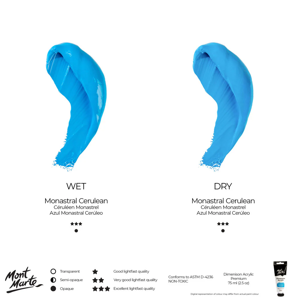 MONT MARTE DIMENSIONS ACRYLICS 75ML  - Monastral Cerulean