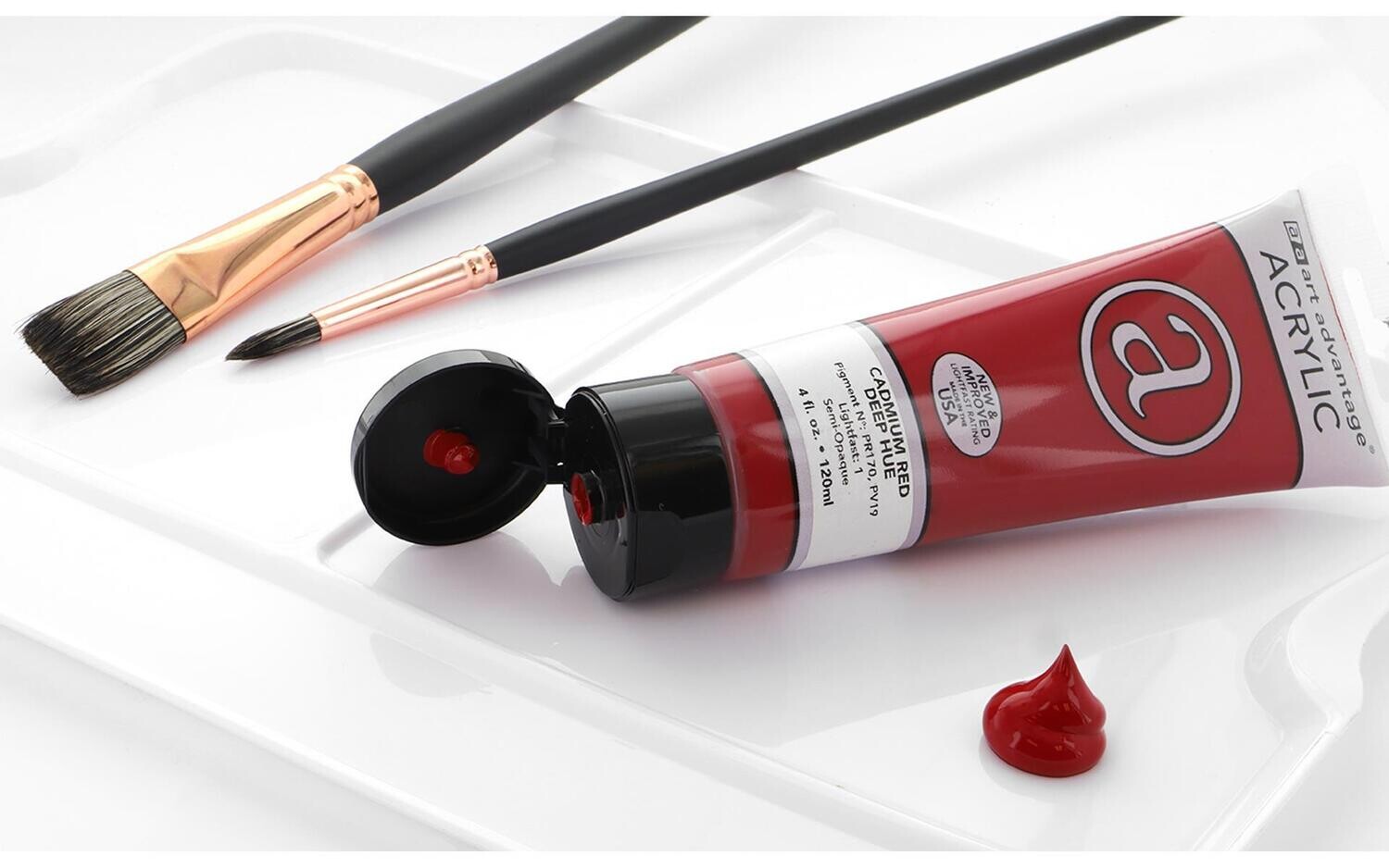 ART ADVANTAGE ACRYLIC PAINT 4oz Cadmium Red Deep Hue